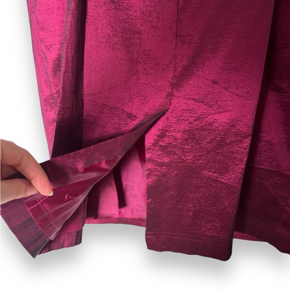 043. Anthropologie Adrianna Papell 16 Taffeta Plum Mother of the Bride Gown - Picture 8 of 10